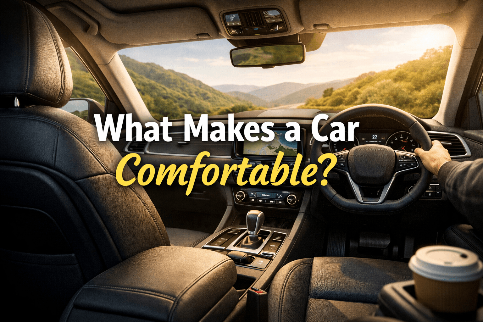 factors that make a car comfortable including seat ergonomics, smooth ride quality, cabin insulation and advanced features